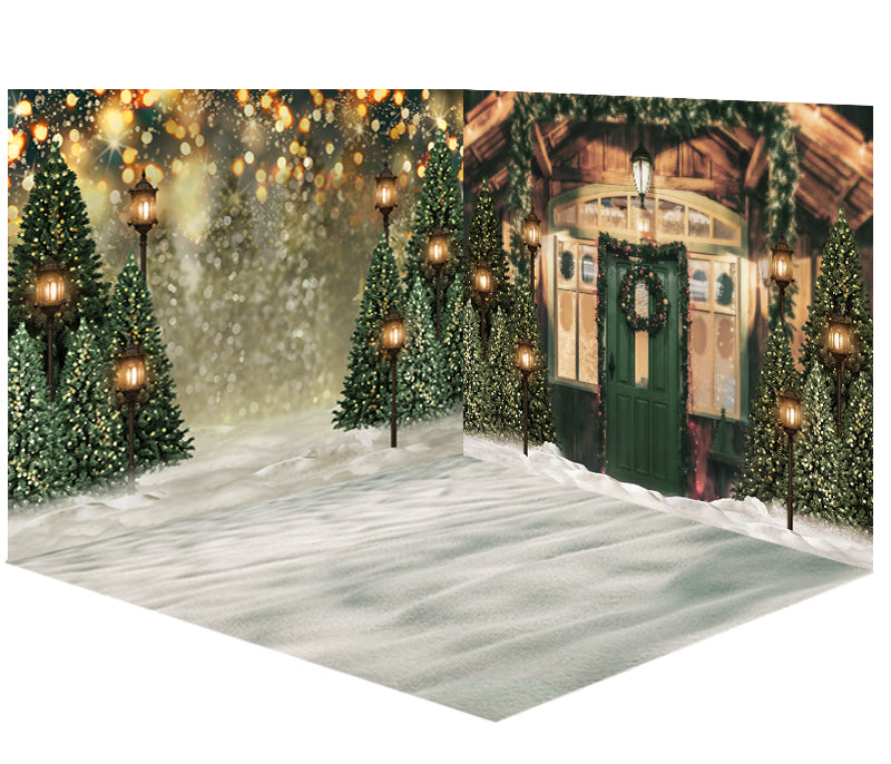 Christmas Lodge Printed Photo Backdrop