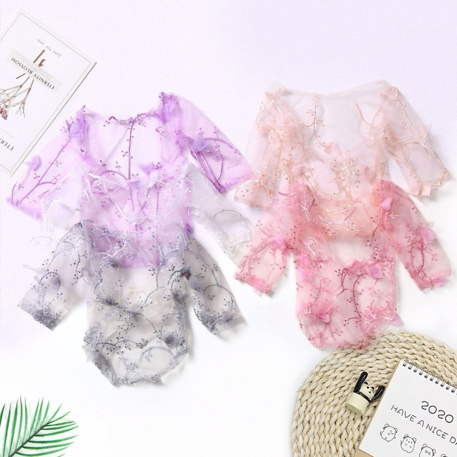 Avezano Newborn Photo Prop Organza Climbing Suit