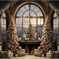 Avezano White Christmas Tree and Gift Photography Backdrop