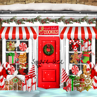 Avezano Christmas Cookie Shop Red Door Photography Backdrop