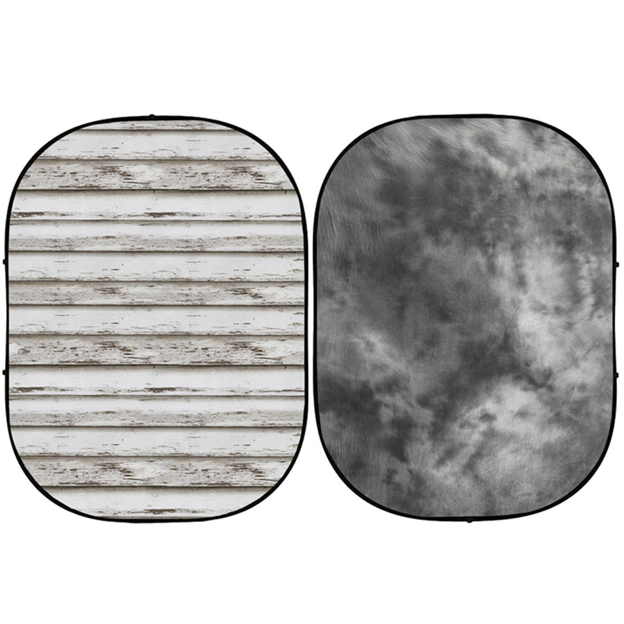 Avezano White Wood and Grey Collapsible Backdrop Photography