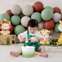 Avezano One-year-old Balloon Party Tiger Cub Backdrop for Photography By Miwako Lucy Photography