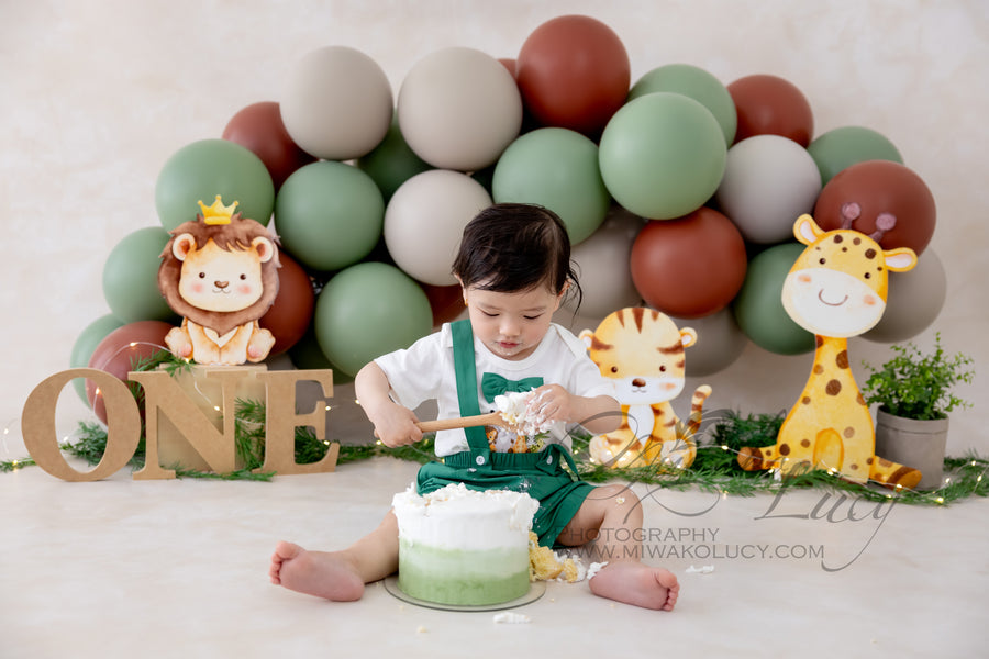 Avezano One-year-old Balloon Party Tiger Cub Backdrop for Photography By Miwako Lucy Photography