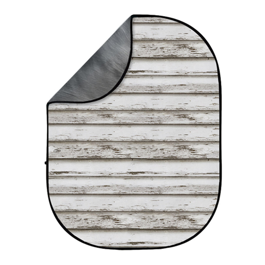 Avezano White Wood and Grey Collapsible Backdrop Photography