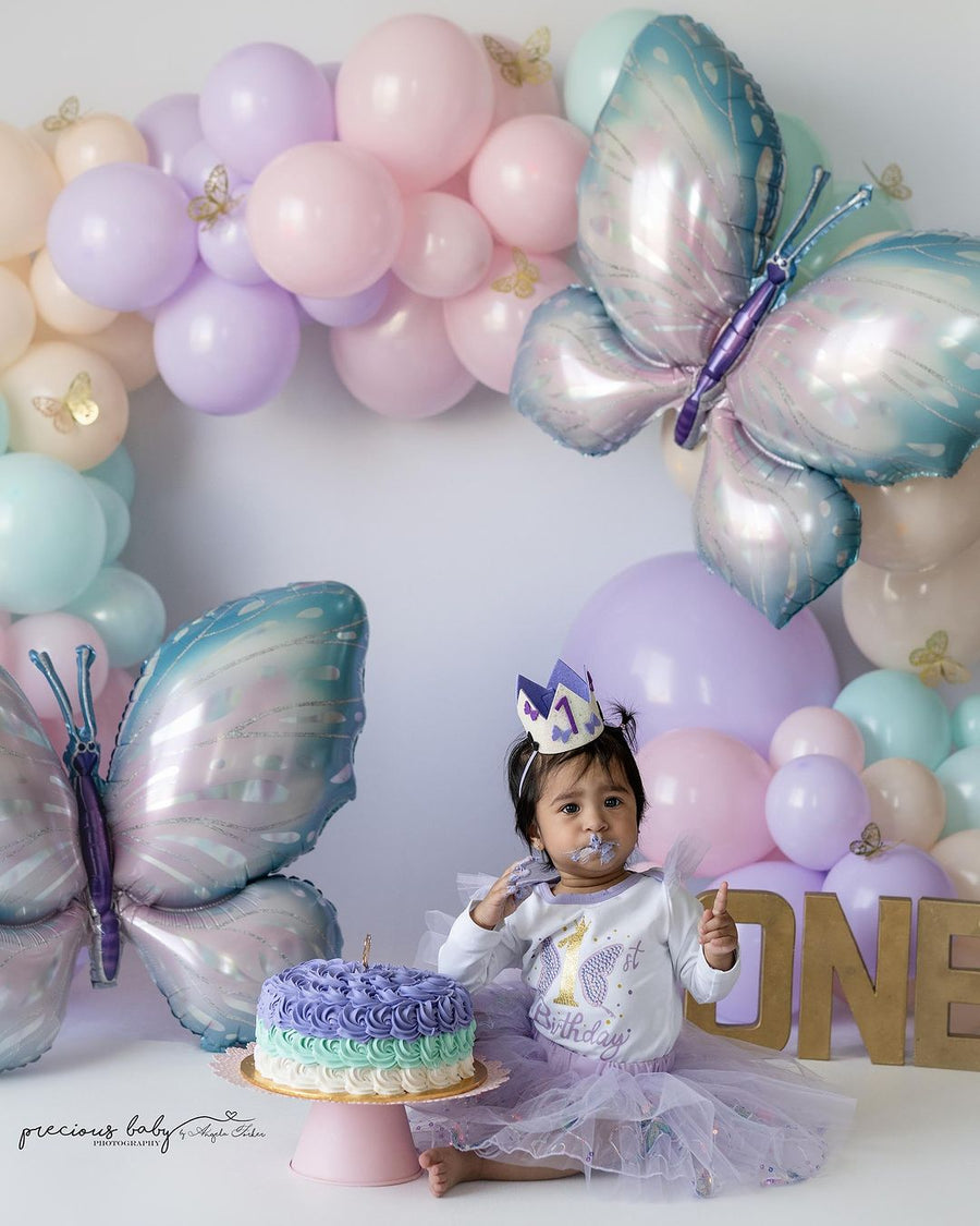 Avezano Butterfly Balloon Cake Smash Photography Backdrop Designed By Angela Forker