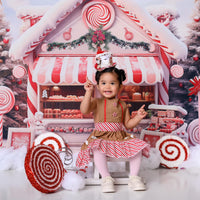 Avezano Christmas Candy Shop and Christmas Tree Photography Backdrop