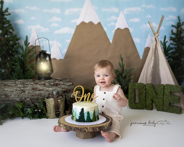 Avezano Mountain Exploration Theme Cake Smash Photography Backdrop Designed By Angela Forker