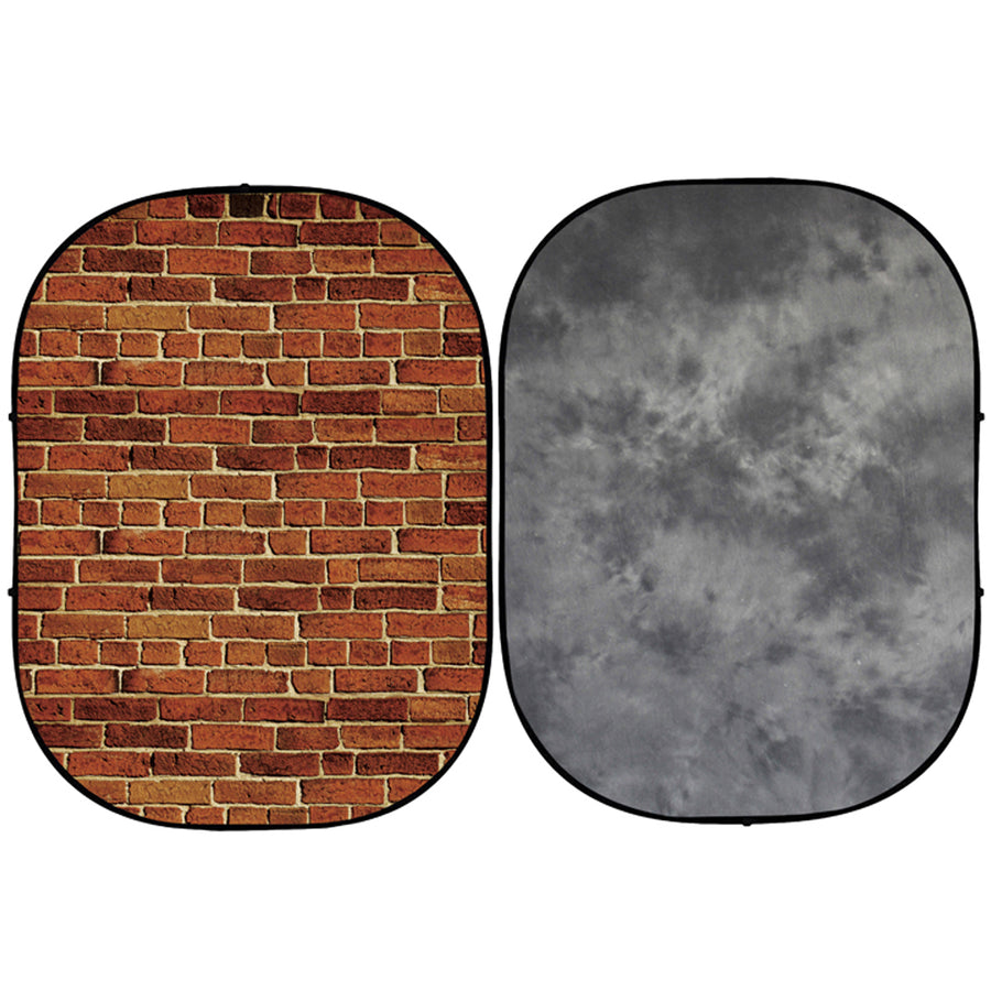 Avezano Grey and Red Brick Walls Collapsible Backdrop Photography