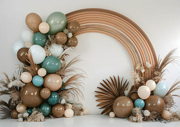 Avezano Spring Boho Brown Balloon Photography Backdrop