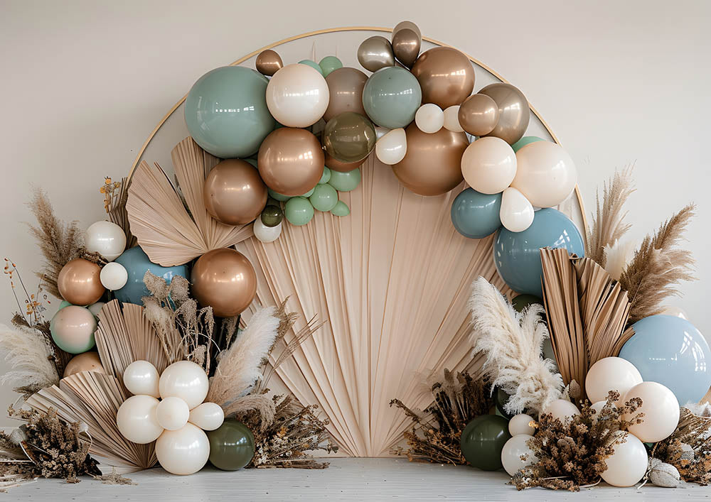 Avezano Spring Boho Balloon Arch Photography Backdrop