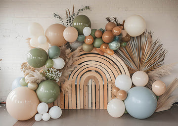 Avezano Spring Boho Balloon Party Arch Photography Backdrop