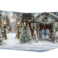 Avezano Winter Christmas Snow Lights Photography Backdrop Scene  Room Set