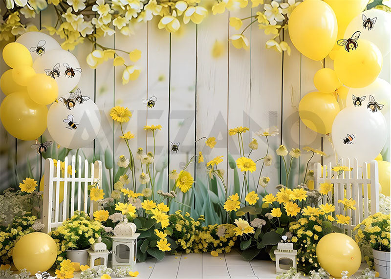 Avezano Spring Yellow Flowers  Photography Backdrop