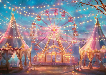 Avezano Ferris Wheel and Colored Lights Party Photography Background