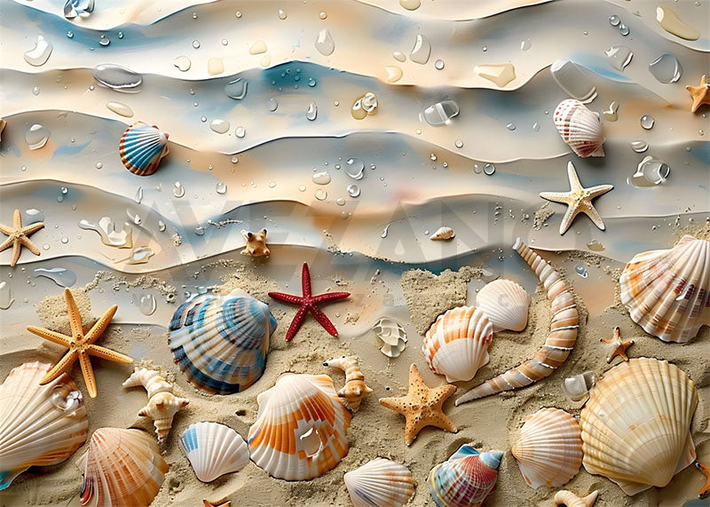 Avezano Summer Beach Shells Party Photography Backdrop