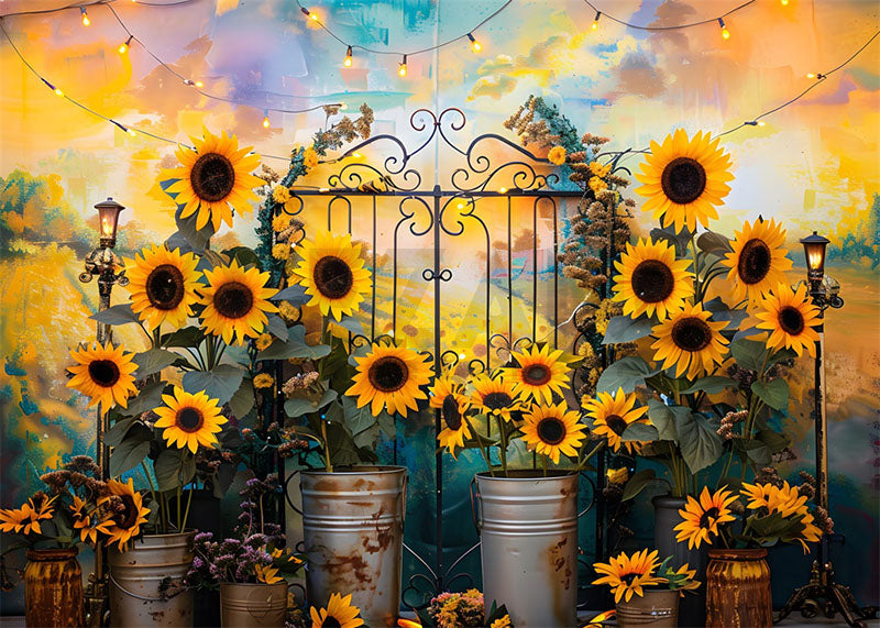 Avezano Summer Sunflower Party Photography Backdrop