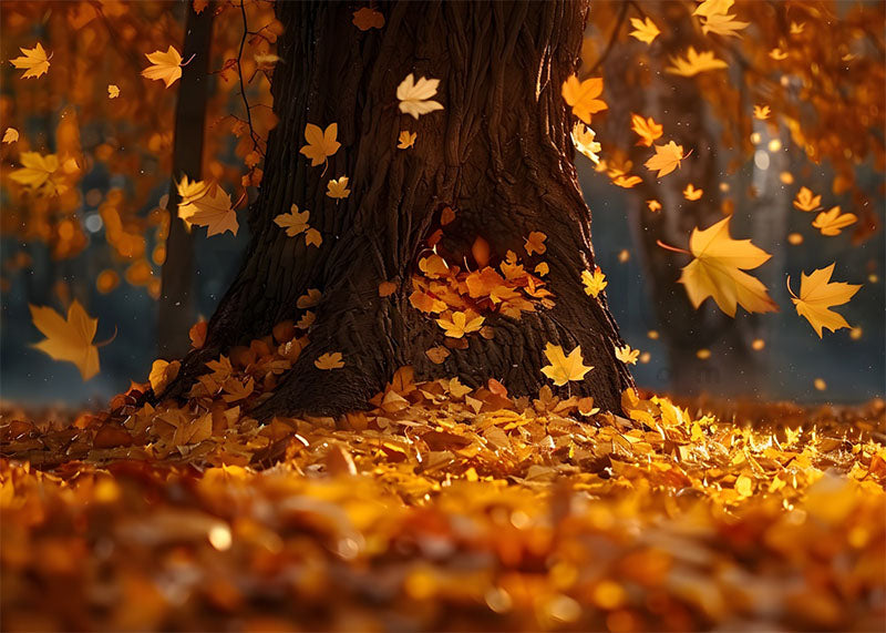 Avezano Autumn Leaves Photography Backdrop