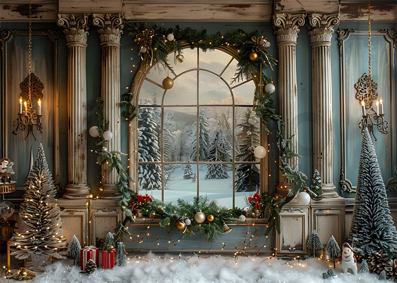 Avezano Christmas Sill Decoration Photography Backdrop