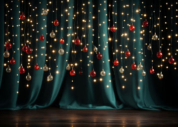 Avezano Christmas Green Curtain Pendant Lamp Photography Backdrop