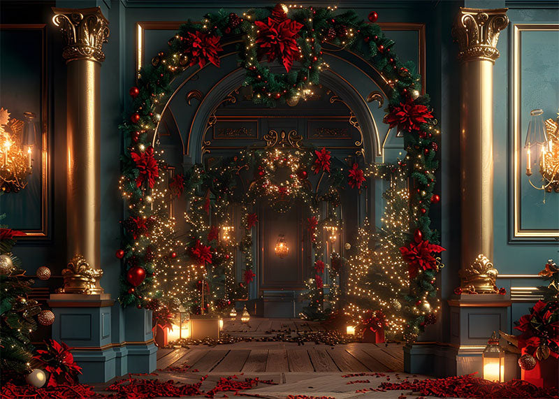 Avezano Christmas Arch lights Room Photography Backdrop