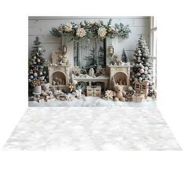 Avezano Christmas Tree and Gift  2 pcs Set Backdrop