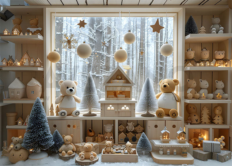 Avezano Christmas Toy  Gift Cabinet Photography Backdrop