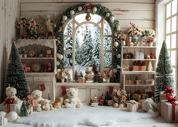 Avezano Christmas Windowsill Gift Photography Backdrop