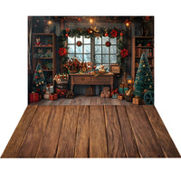 Avezano Christmas Tree and Sill Decoration 2 pcs Set Backdrop