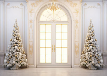 Avezano Carve Elegant Walls and Christmas Trees Photography Backdrop