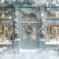 Avezano Winter Christmas Blue Shop Photography Backdrop Scene Room Set