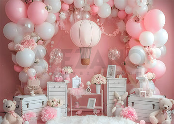 Avezano Pink Girl Birthday Party Photography Background