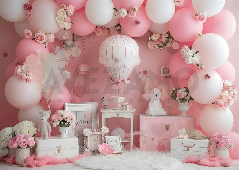 Avezano Pink Balloon Arch for Children Photography Background