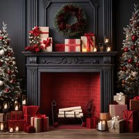 Avezano Christmas Tree and Presents 2 pcs Set Backdrop