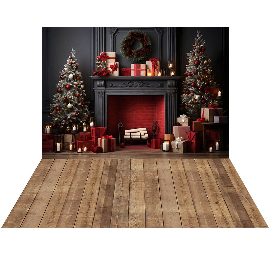 Avezano Christmas Tree and Presents 2 pcs Set Backdrop