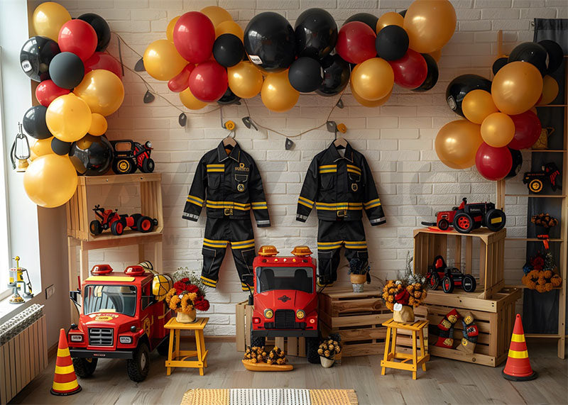 Avezano Fire Clothes and Balloon Themes Photography Background