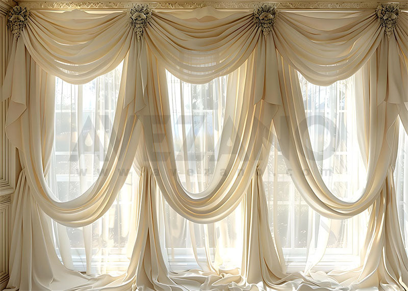 Avezano Bohemian Beige Curtain Photography Backdrop