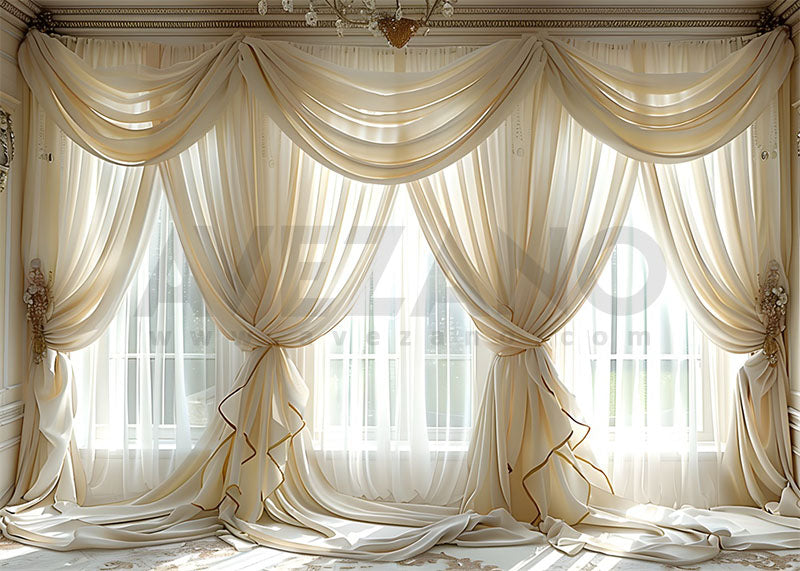 Avezano Bohemian Beige Curtain Room Photography Backdrop