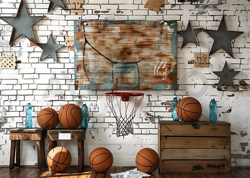 VIP Avezano Retro Basketball Theme CakeSmash Photography Background