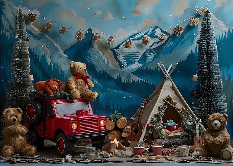 Avezano Bear Dolls and Tents CakeSmash Photography Background