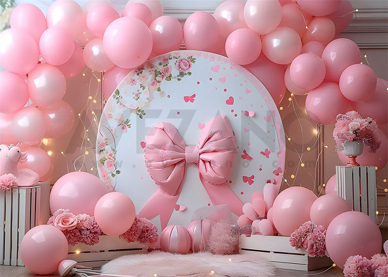 Avezano Pink Balloon Cakesmash Photography Background