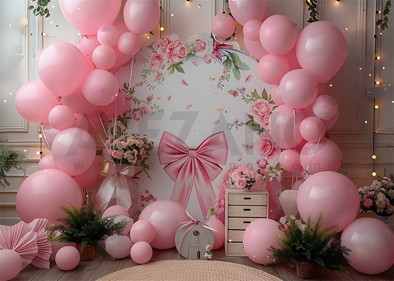 Avezano Pink Balloon Circular Arch Cakesmash Photography Background