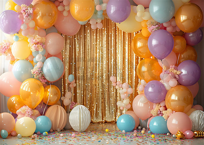 Avezano Balloon Arch Gold Photography Background