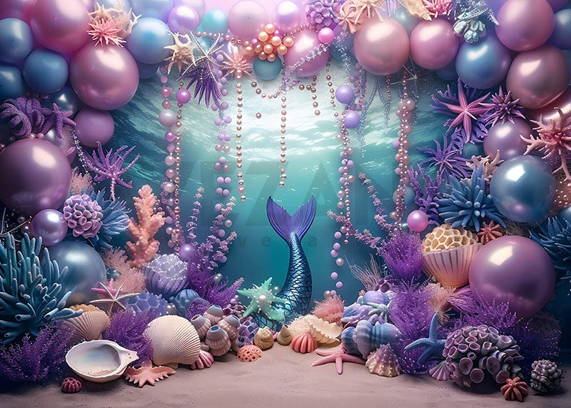 Avezano Underwater World Pearl Shell Mermaid Theme Photography Backgro