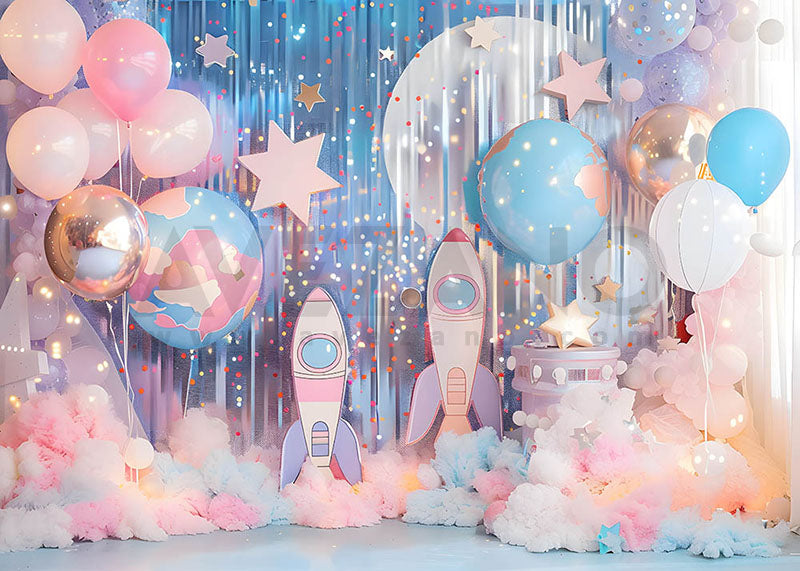 Avezano Space-Themed Party for Kids Photography Background