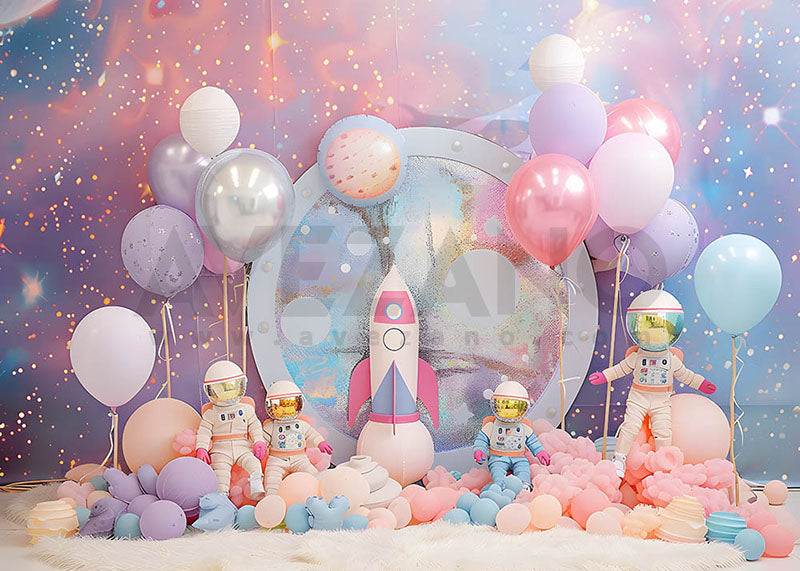 Avezano Astronaut Star Theme Party for Kids Photography Background