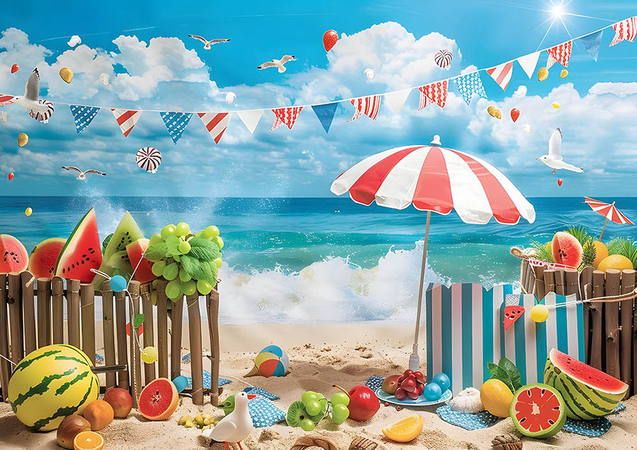 Avezano Summer Beach Fruit Party Photography Backdrop