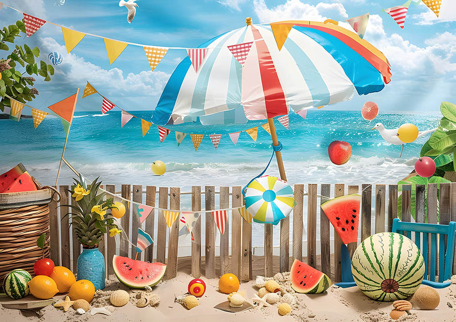 Avezano Summer Beach Watermelon Party Photography Backdrop