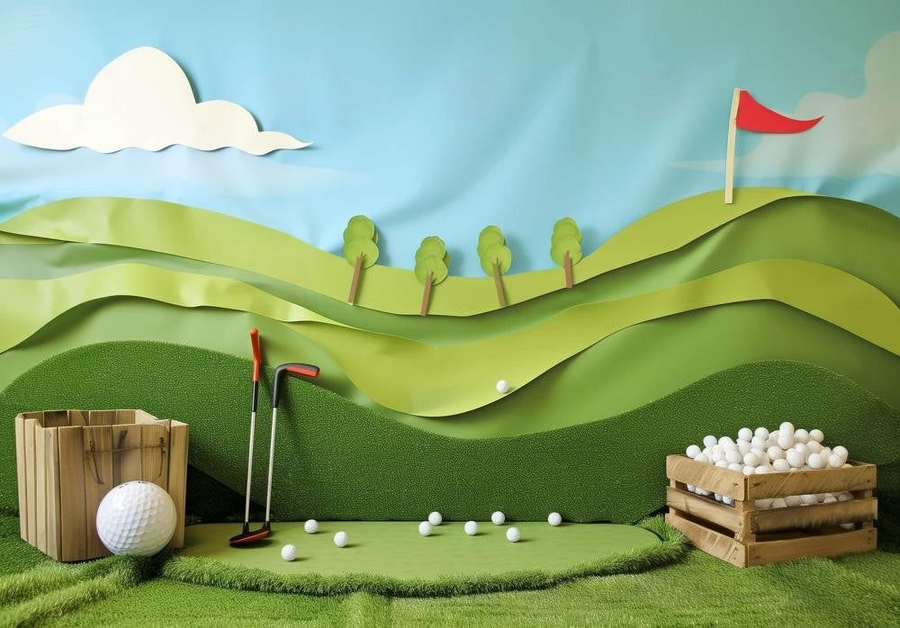 Avezano Golf Theme Cake Smash Background Photography Background