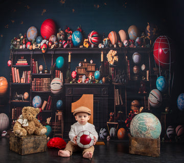 Avezano Balloon Bookshelves and Balls Photography Background