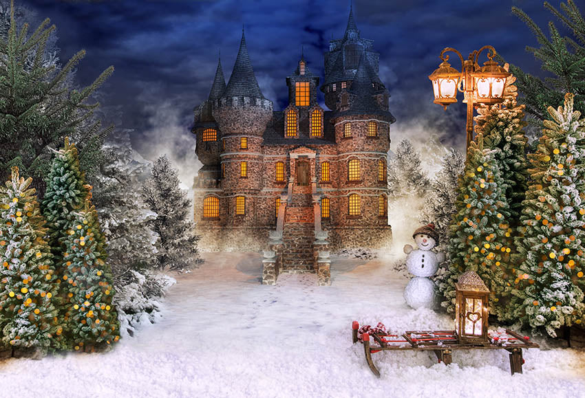 Special Offers Avezano Winter Castle Photography Backdrop